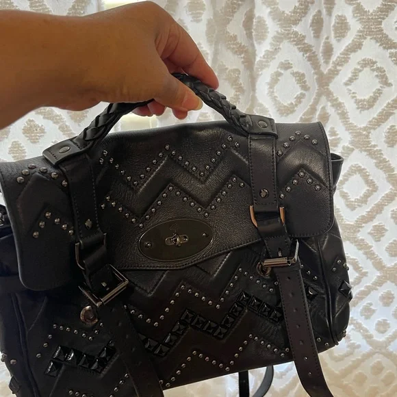 Mulberry Black Leather ZigZag Alexa Bag - Picture 1 of 17